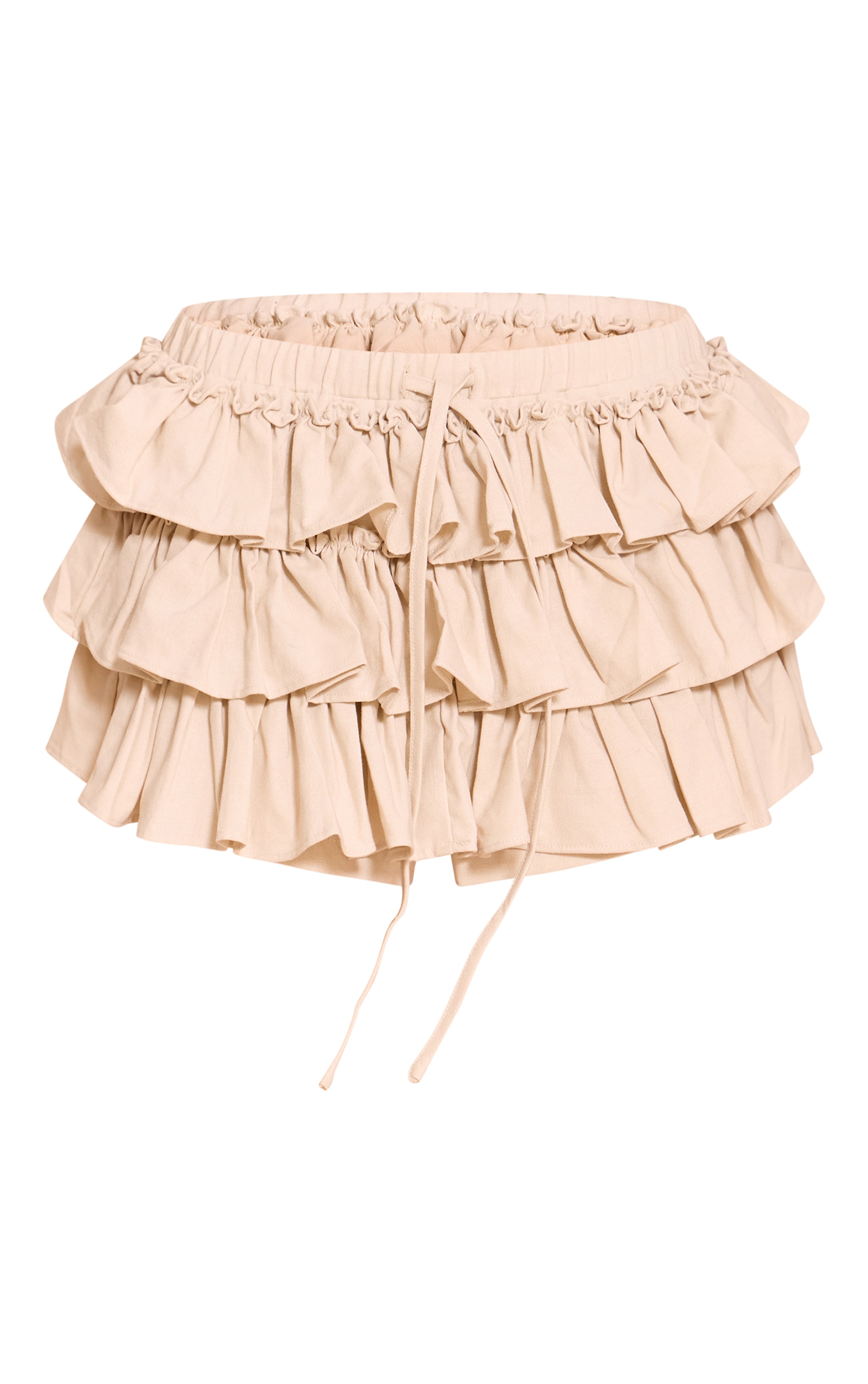 Petite Oatmeal Linen Look Rara Mini Skirt image 6