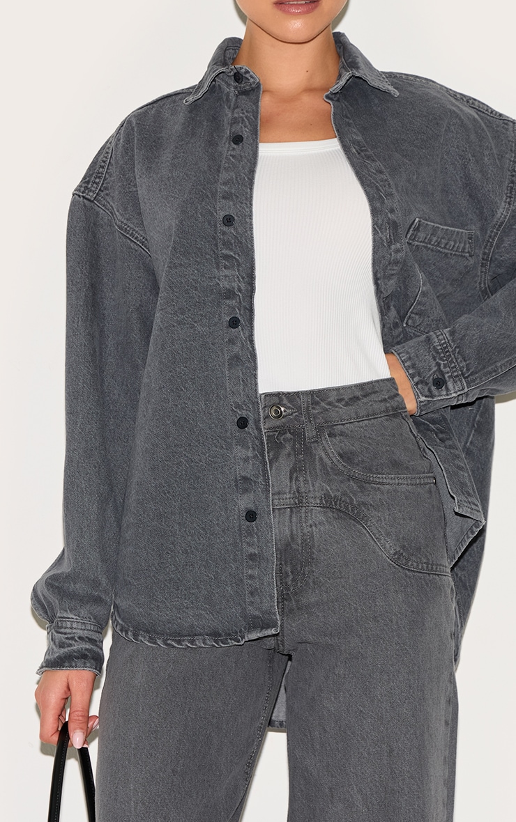 Grey High Waist Western Seam Detail Jeans image 4