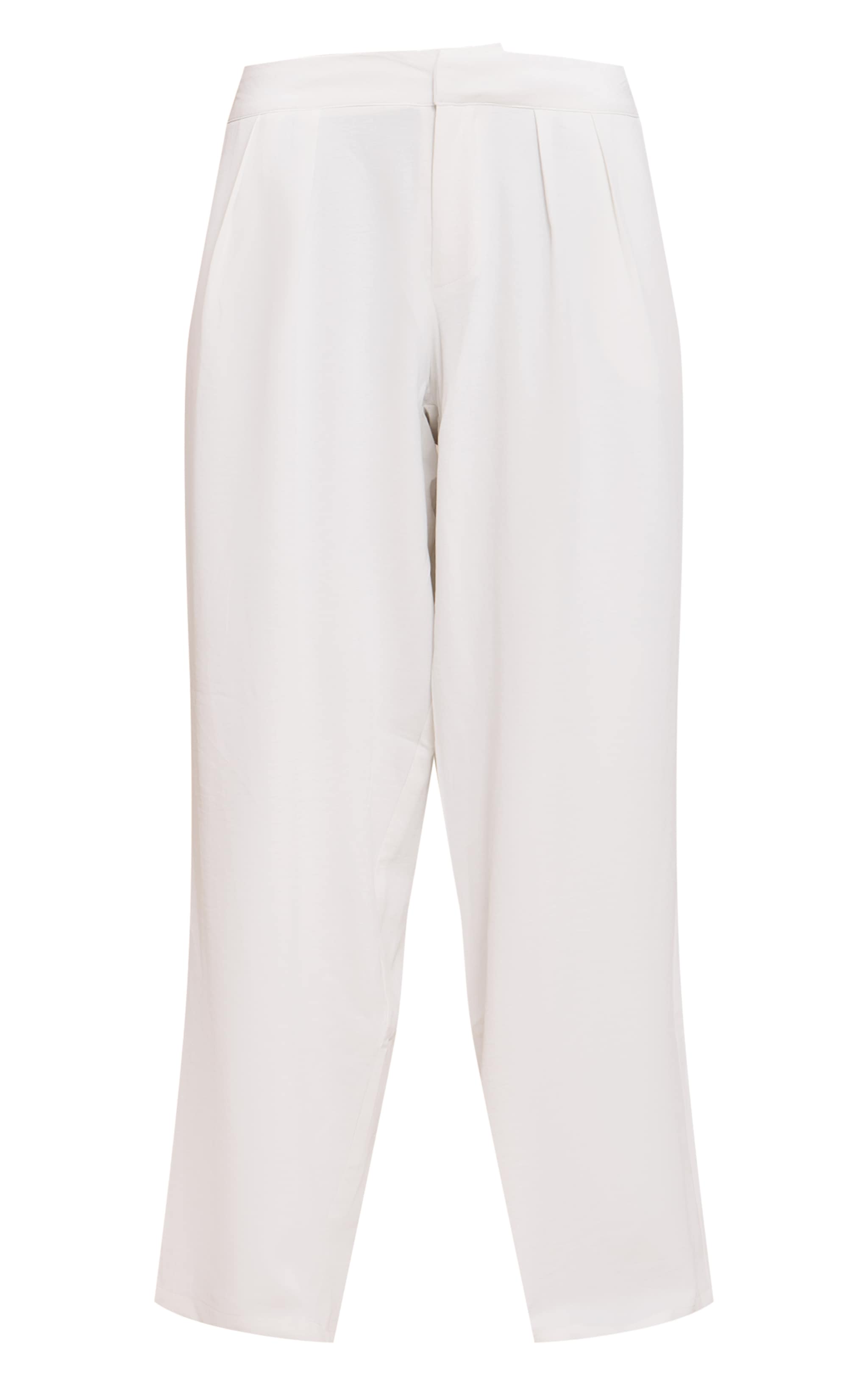 Cream Floaty Woven Double Pleat Wide Leg Pants image 5