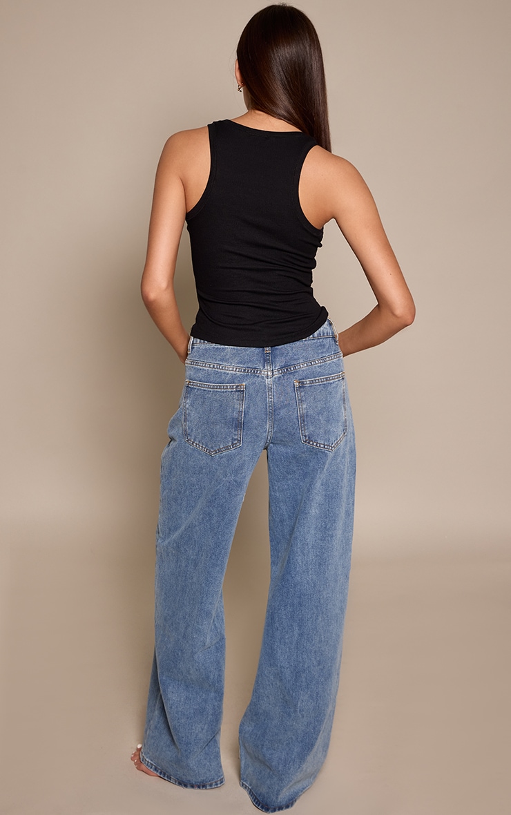Vintage Blue High Waist Wide Leg Jeans image 3