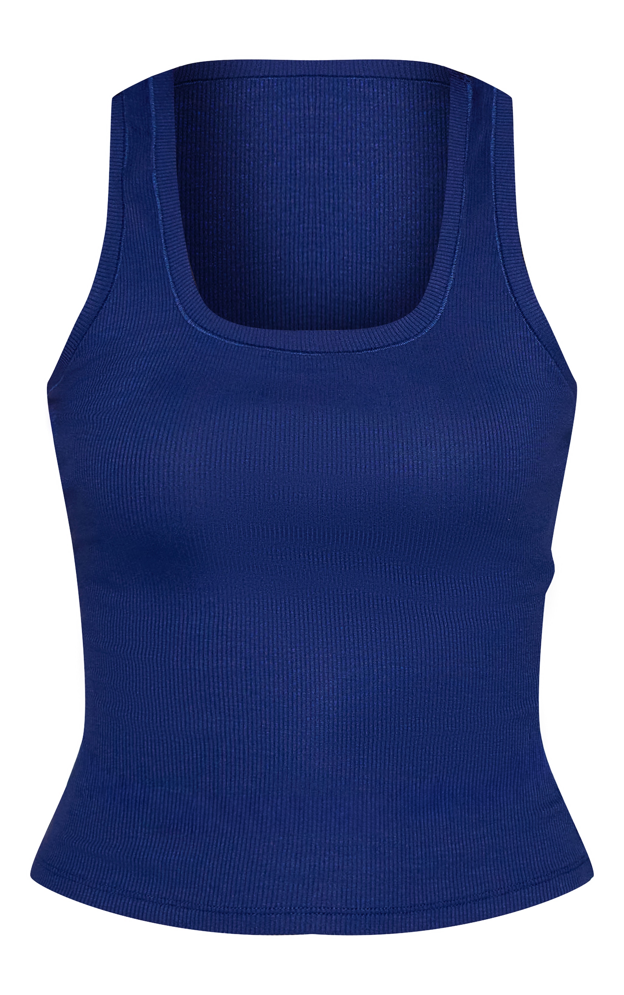 Navy Soft Rib Scoop Neck Vest Top image 5