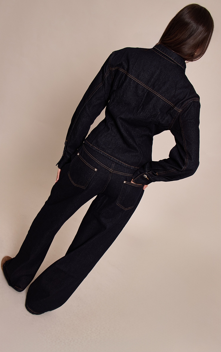 Raw Indigo Wash Mid Waisted Denim Jeans image 3