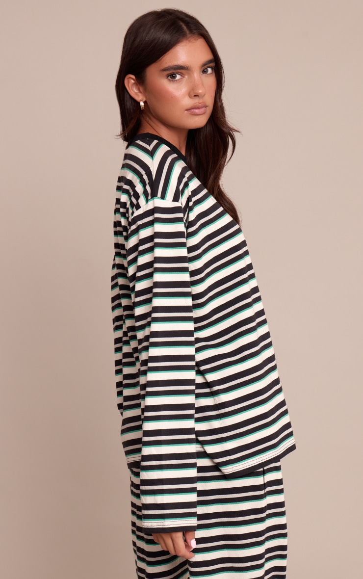 Black Stripe Long Sleeved Top image 2
