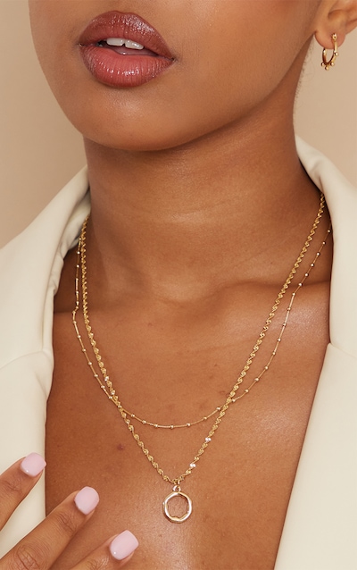 Real Gold Plated Dainty Ball Chain Layered Necklace