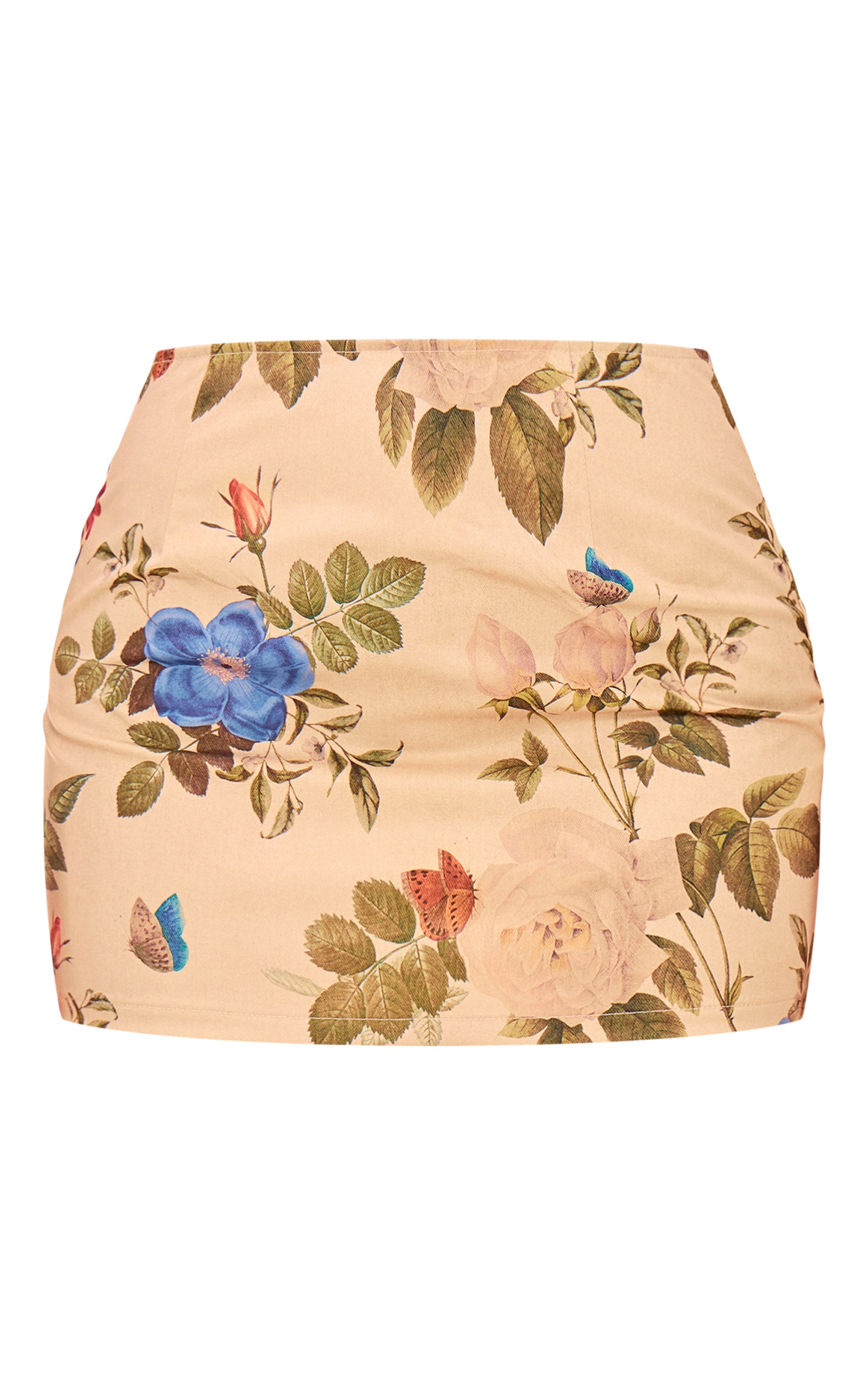 Cream Floral Mini Skirt image 6