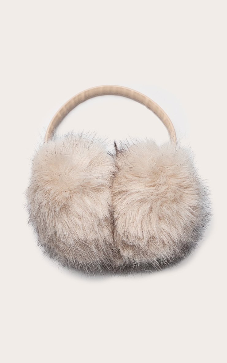 Cream Faux Mink Ear Muffs image 2