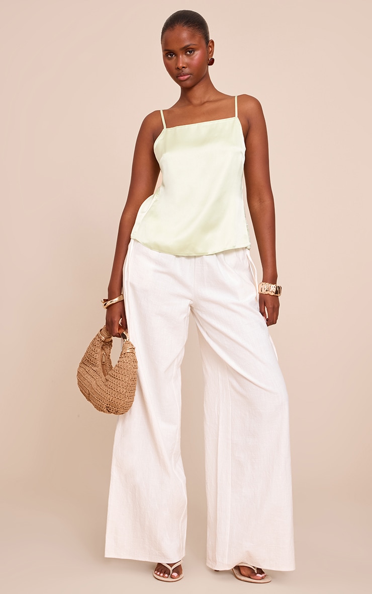 Lime Satin Open Tie Back Top image 3