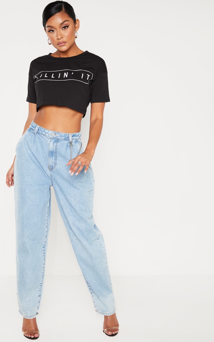 Black Killin It Graphic Crop T Shirt image 3