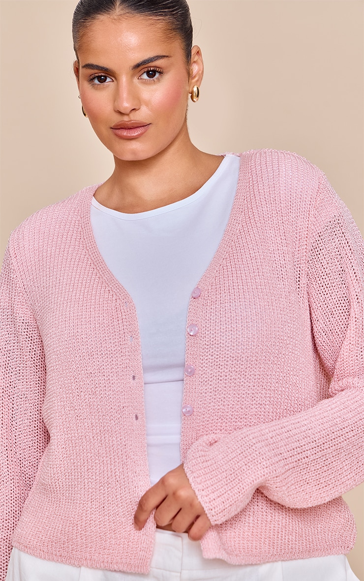 Plus Pink Filagree Button Cardigan image 1