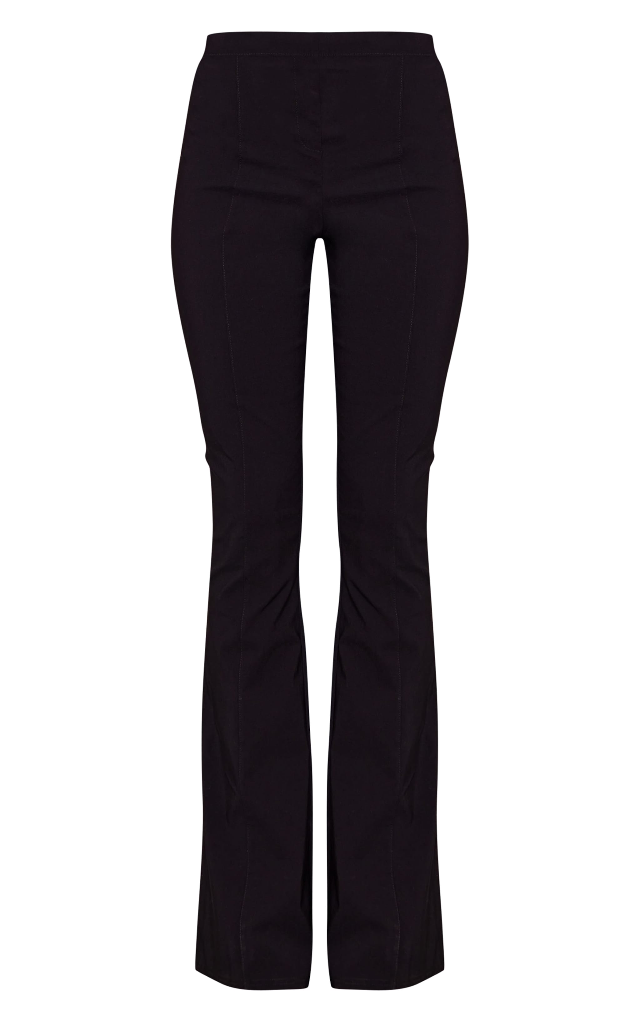Tall Black Stretch Woven Flared Pants image 5