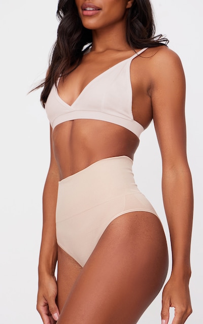 Slip-culotte gainant nude clair à taille haute