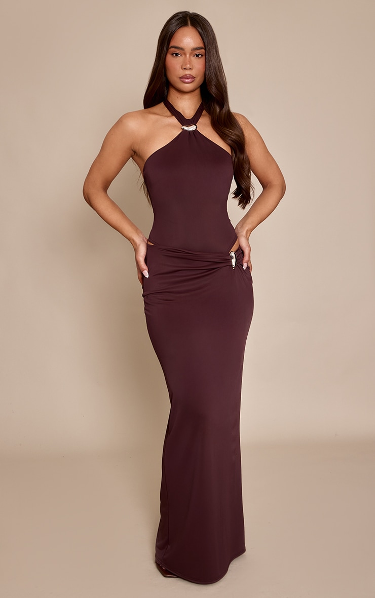 Body en Sculpt mat chocolat à dos nu et empiècement image 3