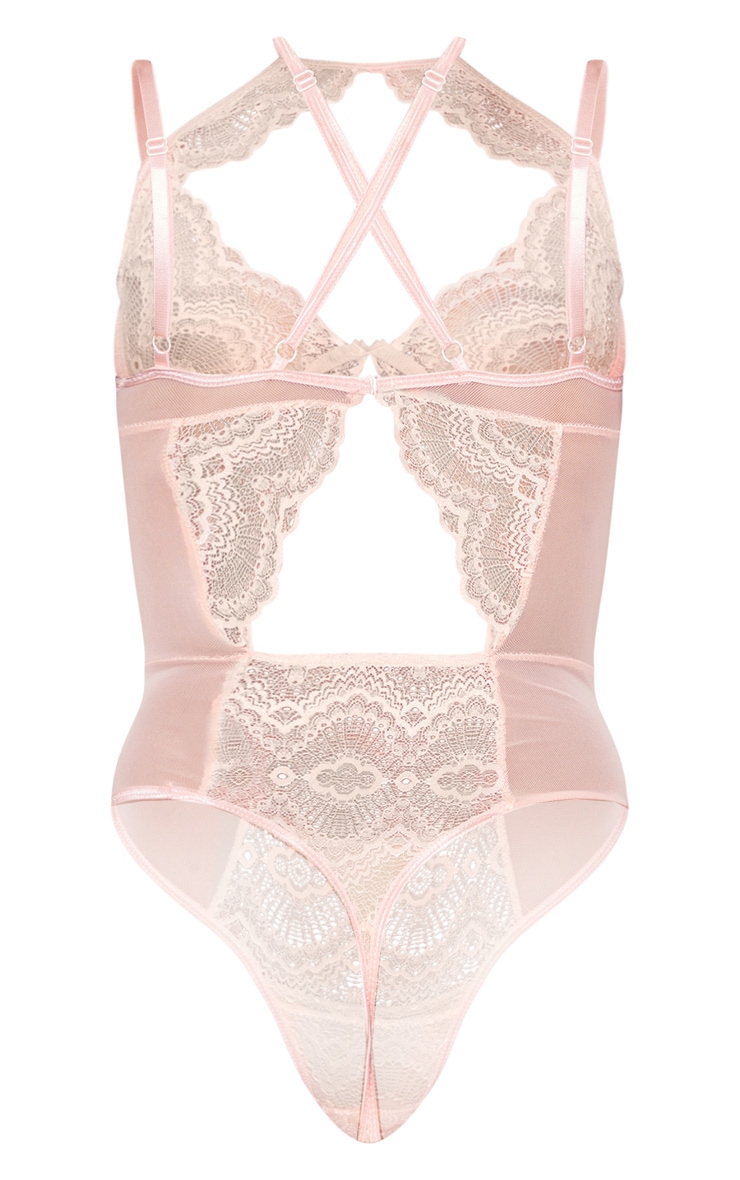 black delicate underwired lace cut out body experience