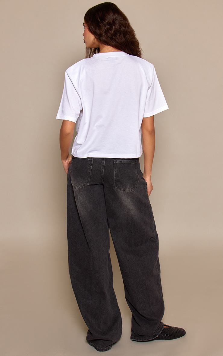 Dark Grey Low Rise Barrel Jeans image 3