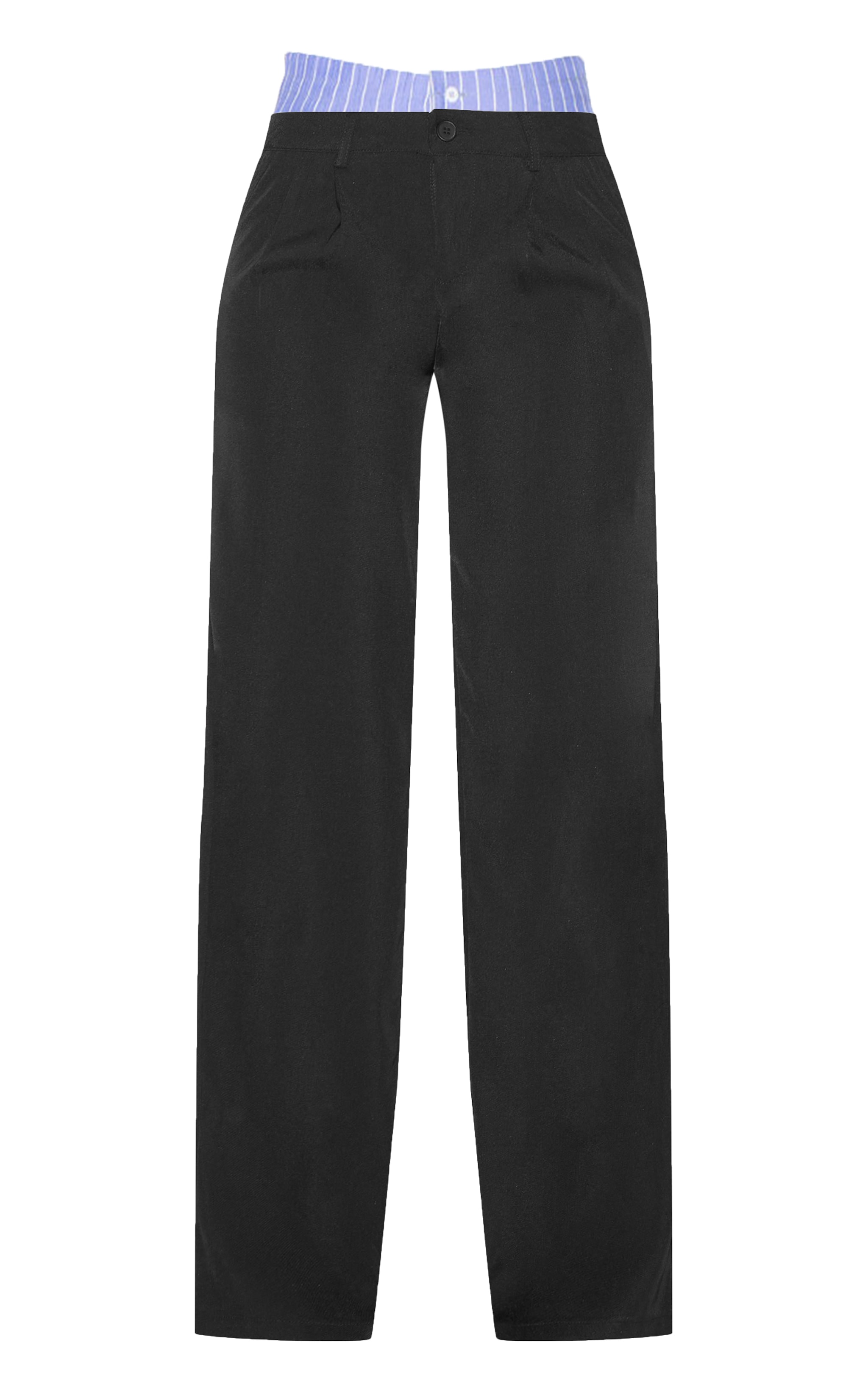 Tall Black Contrast Boxer Detail Wide Leg Pants image 5