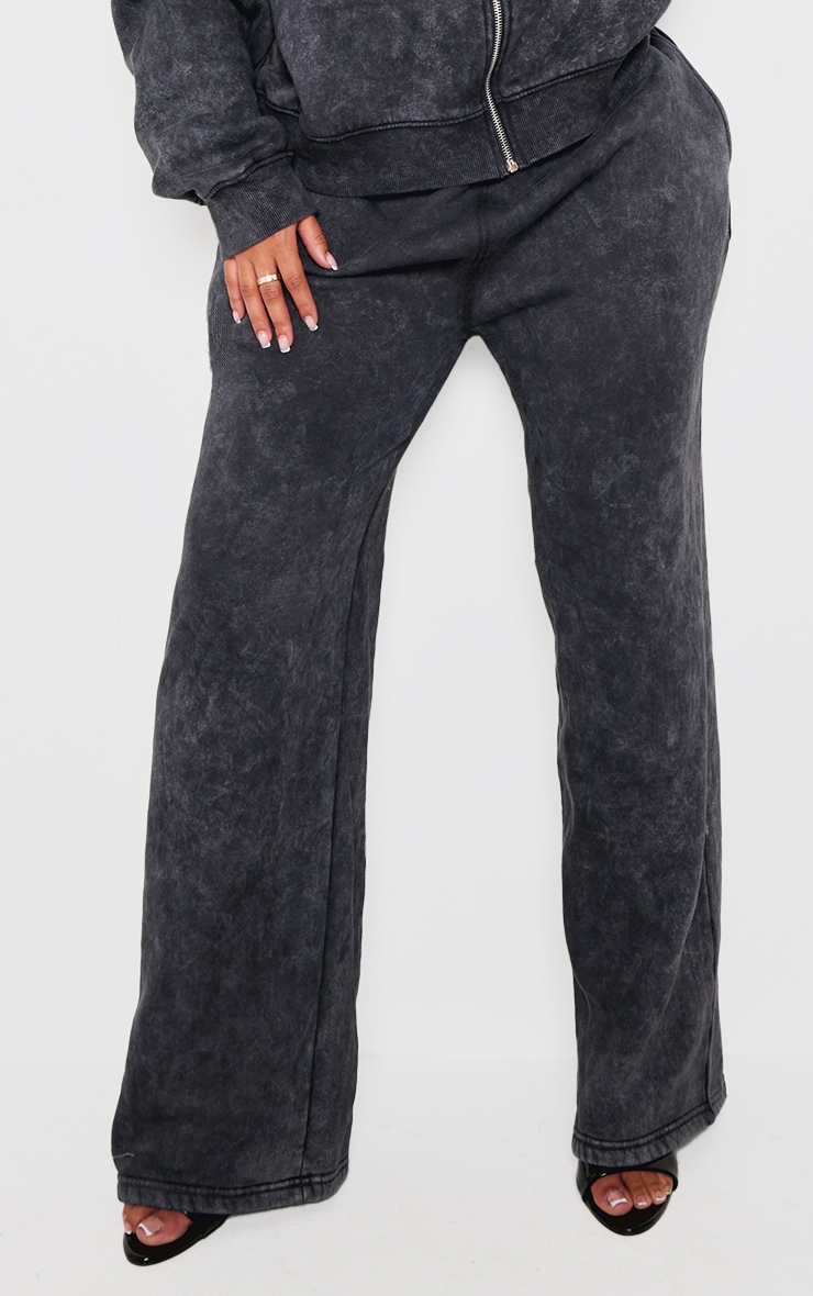 Hip Hop Painted Patchwork Flare Pants Washed Grey Sweatpants