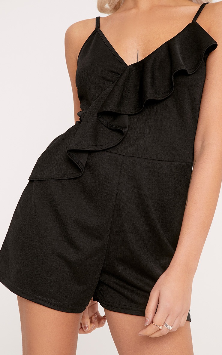 black frilly playsuit