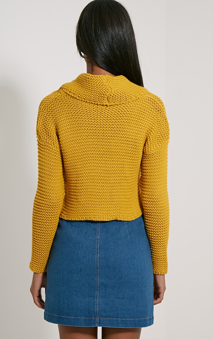 Resi Mustard Roll Neck Long Sleeve Crop Jumper PrettyLittleThing