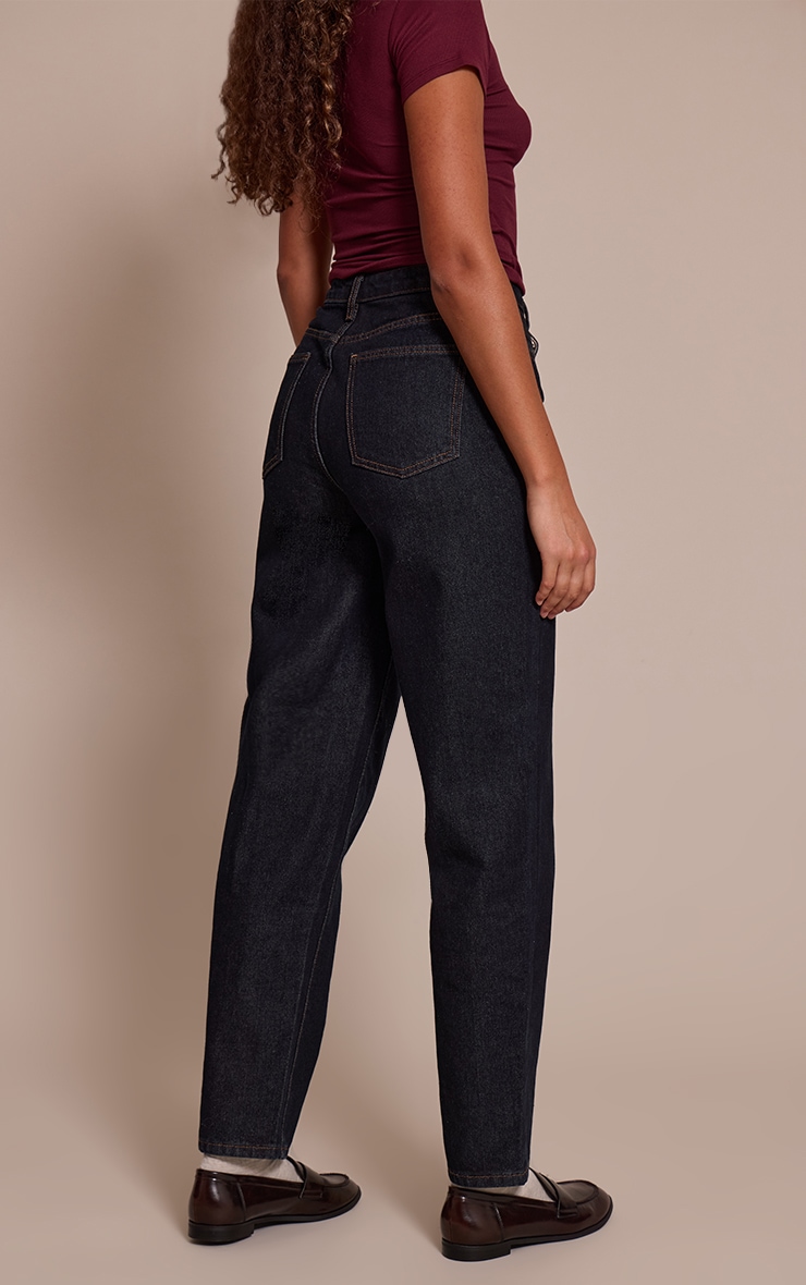 Tall Dark Indigo High Waist Mom Jeans image 3