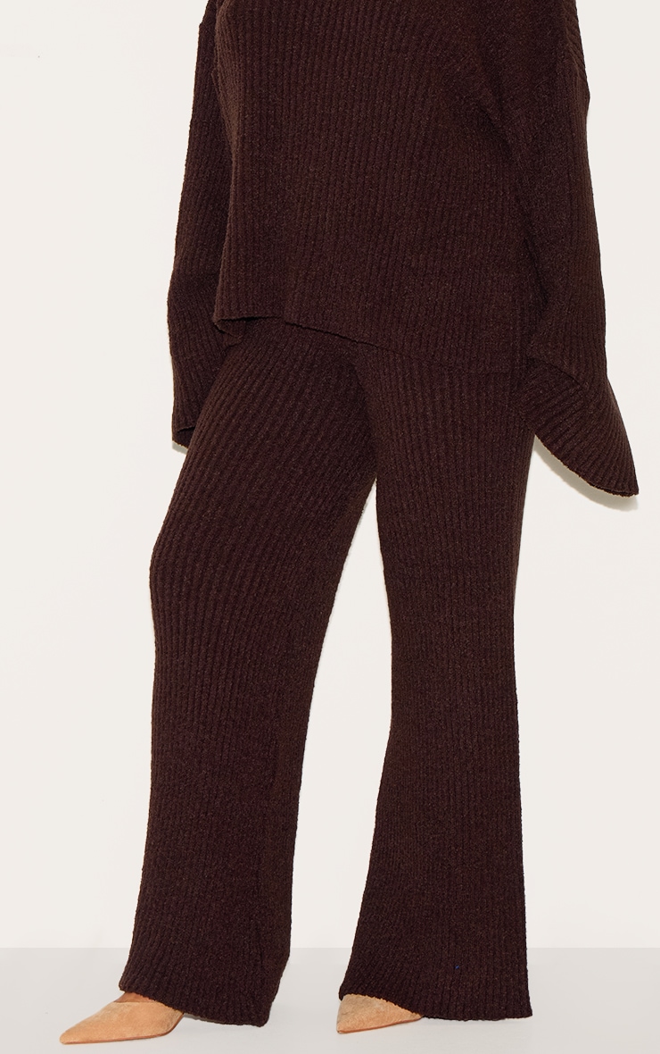 Plus Chocolate Rib Boucle Knit Wide Leg Pants image 2
