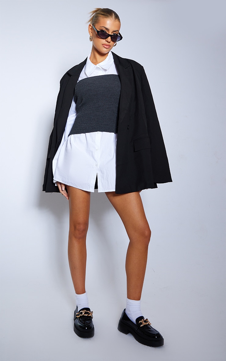 Charcoal Bandeau Knit Top