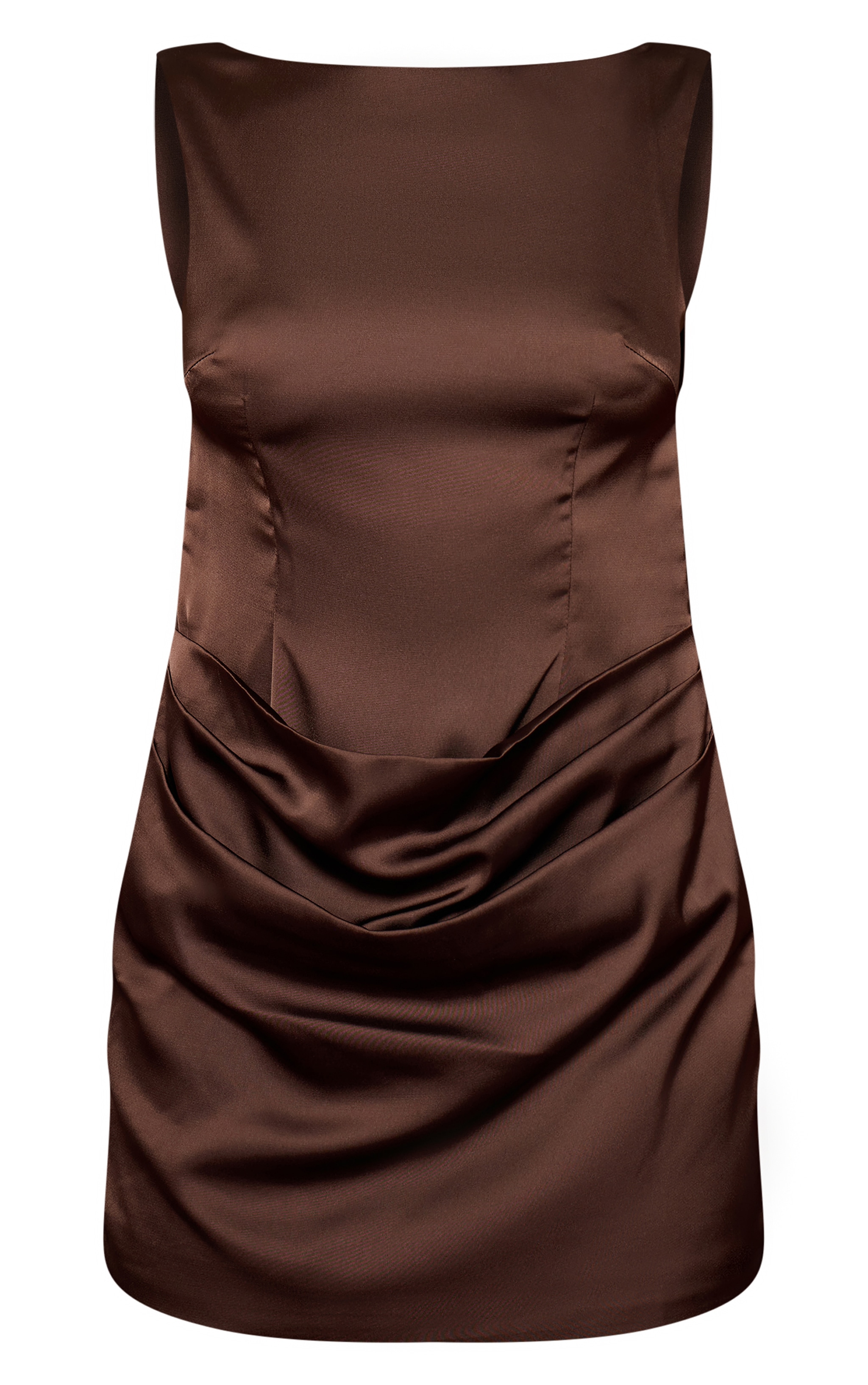 Chocolate Satin Mini Dress image 5