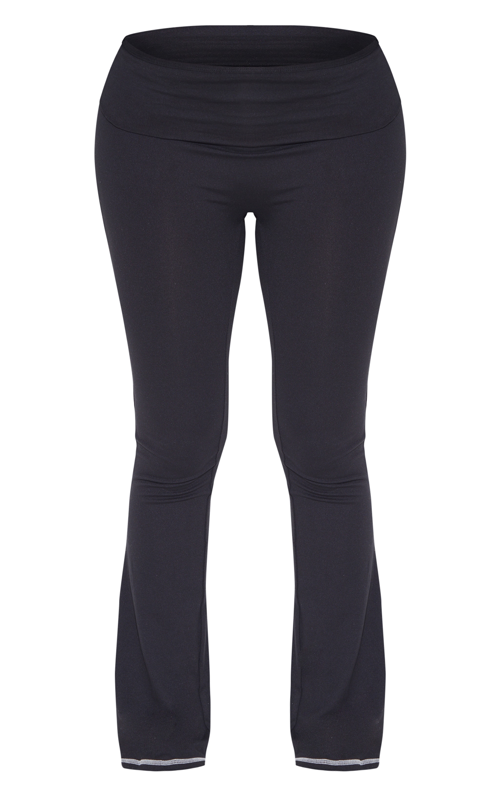Shape Black Sculpted Contrast Stitch Foldover Waist Flare Pants image 5