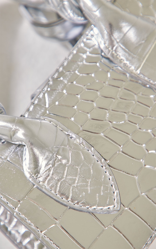 Silver Pu Mini Knot Handle Grab Bag PrettyLittleThing USA