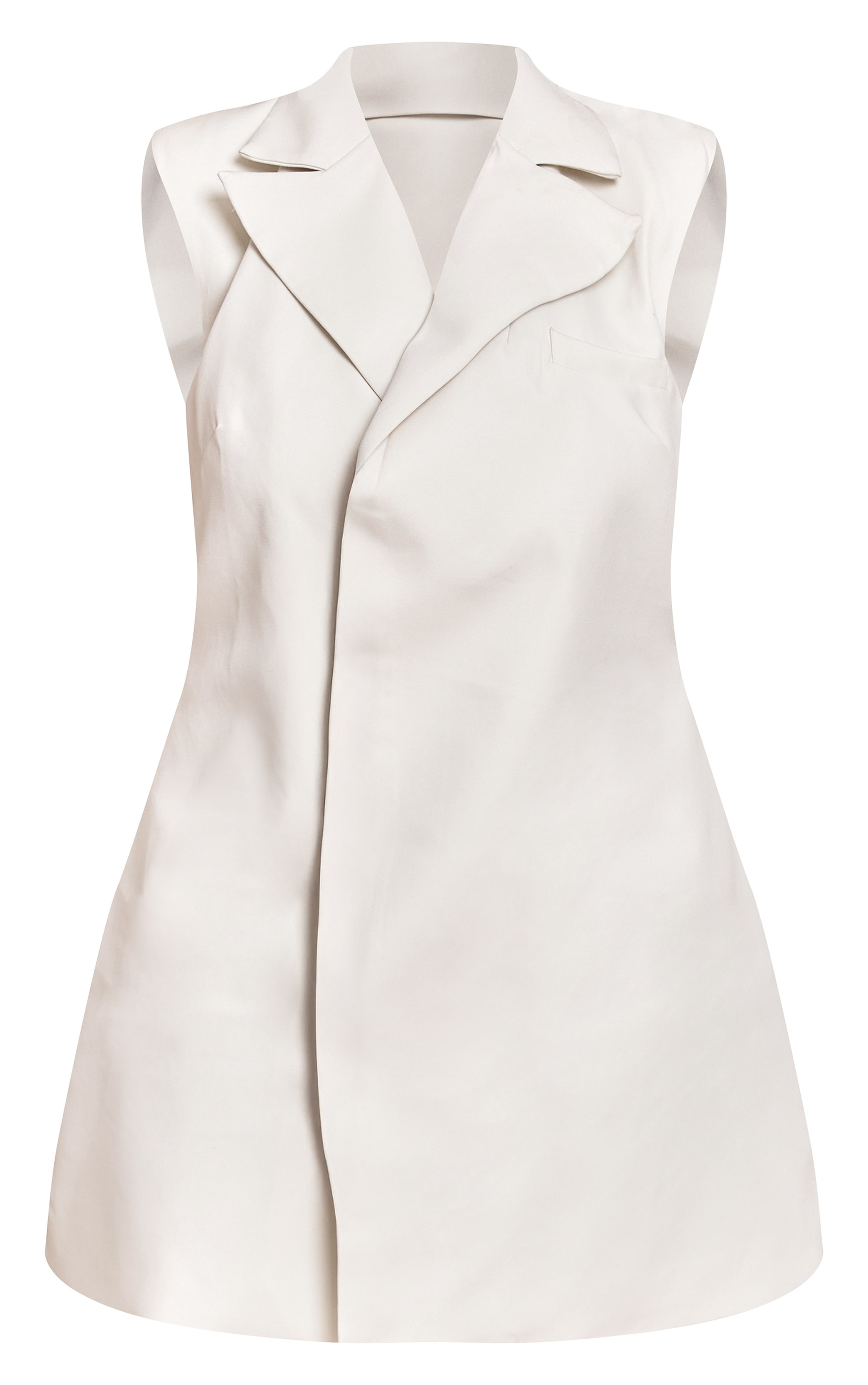 Shape Cream Tailored Sleevless Adjustable Waist Blazer Dress image 5