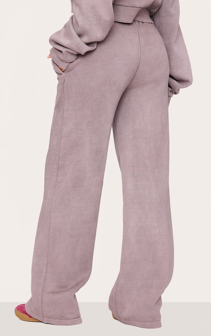 Tall Washed Brown Drawstring Wide Leg Track Pants image 3