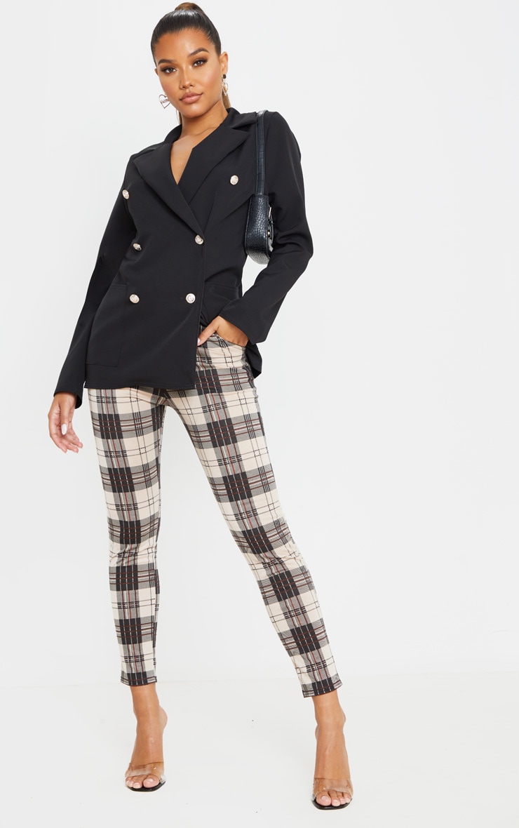 Stone Checked Skinny Pants