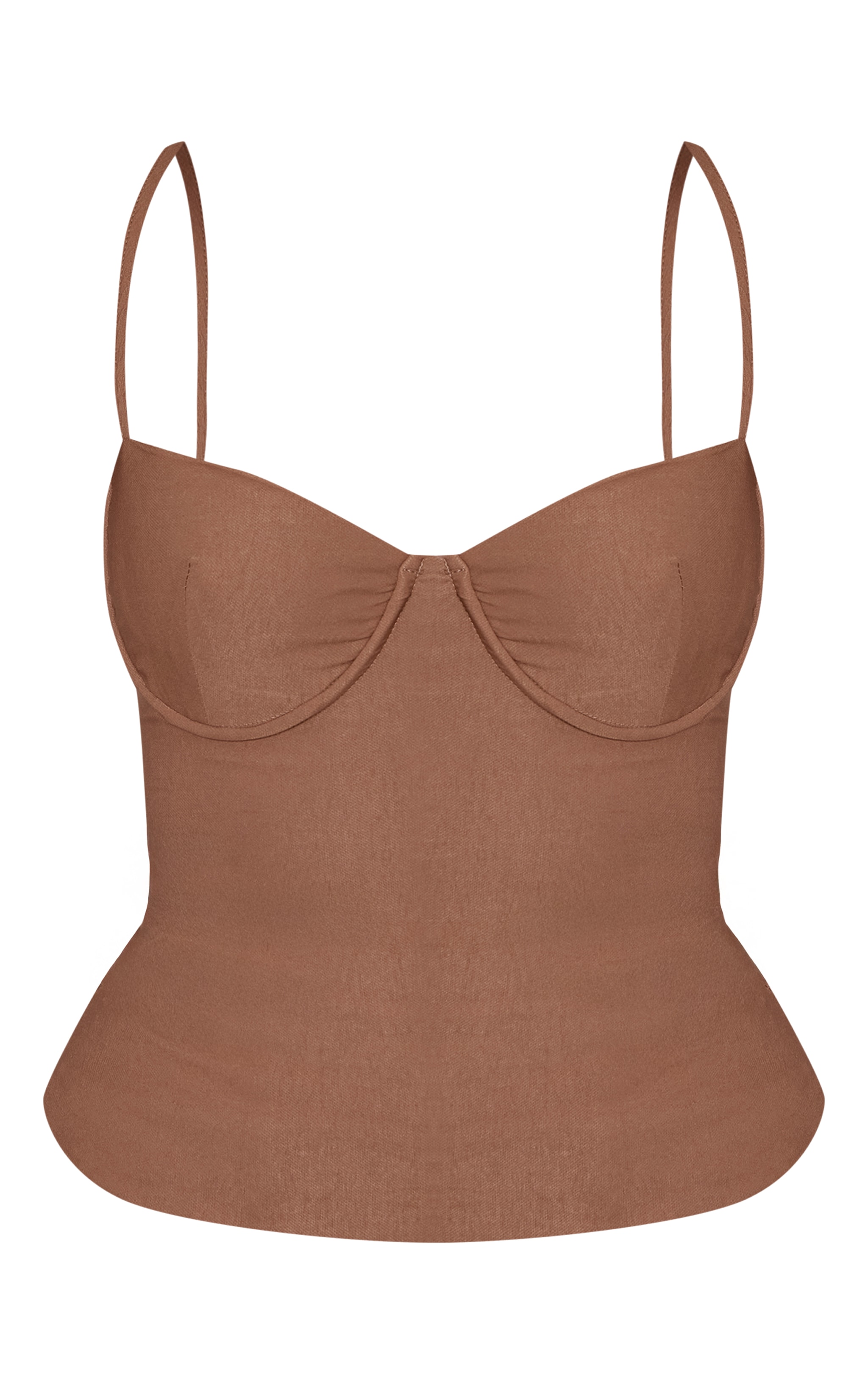 Mocha Woven Stretch Strappy Cami Top image 5