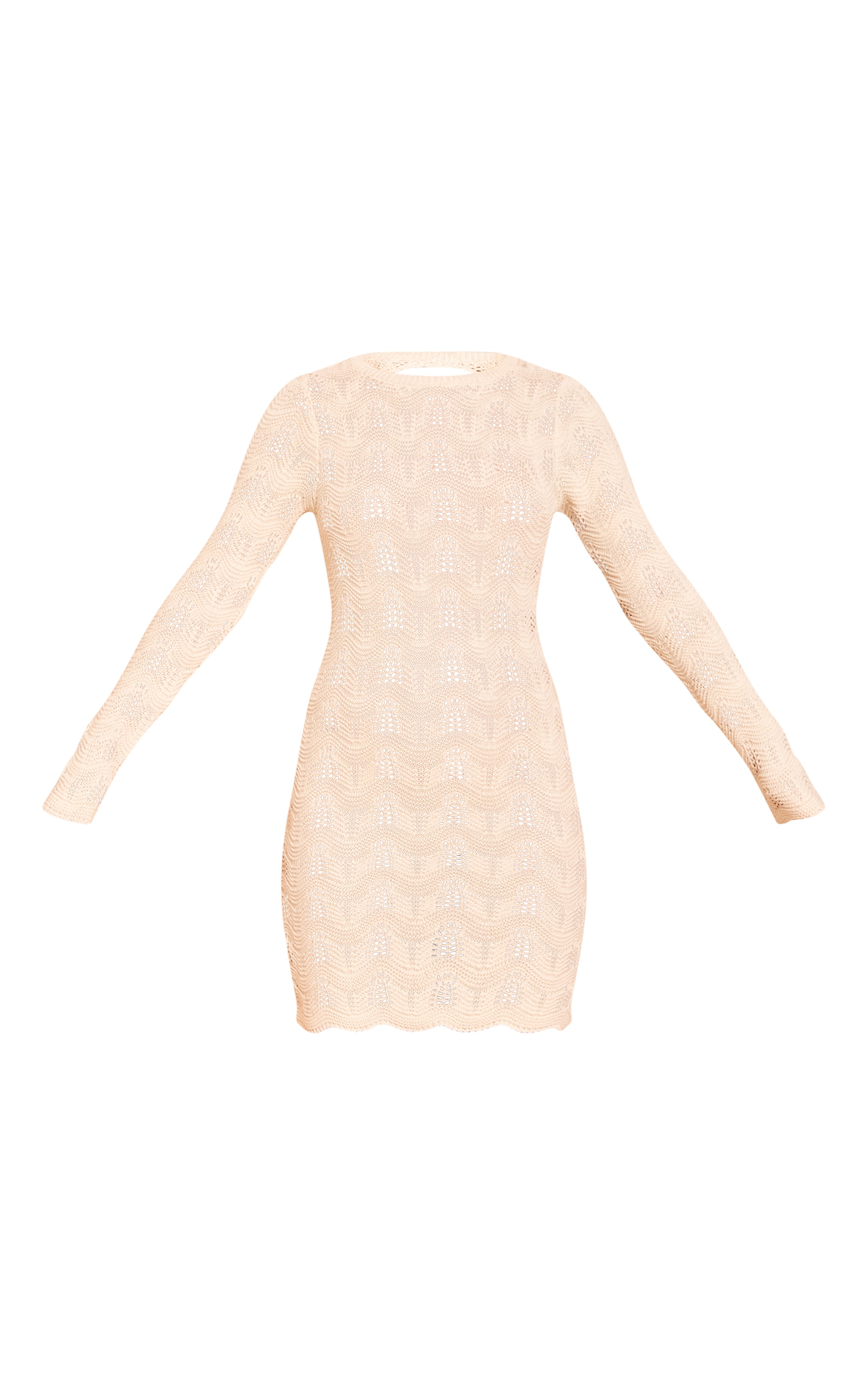 Stone Long Sleeve Backless Mini Dress image 5