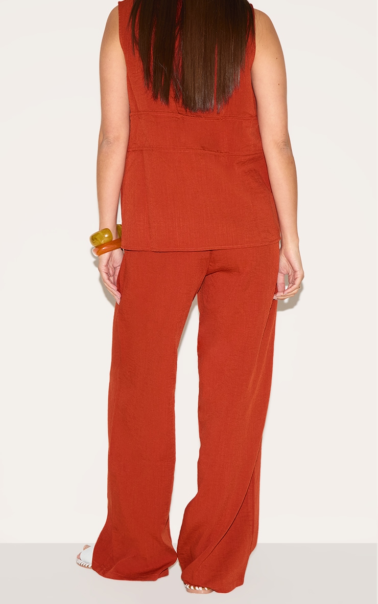 Rust Straight Leg Pants image 3