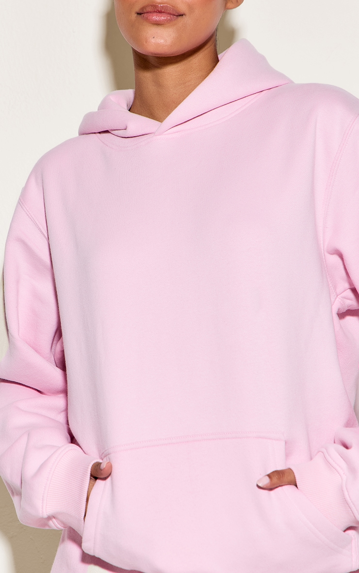 Pink Cotton Fleece Pullover Hoodie image 4
