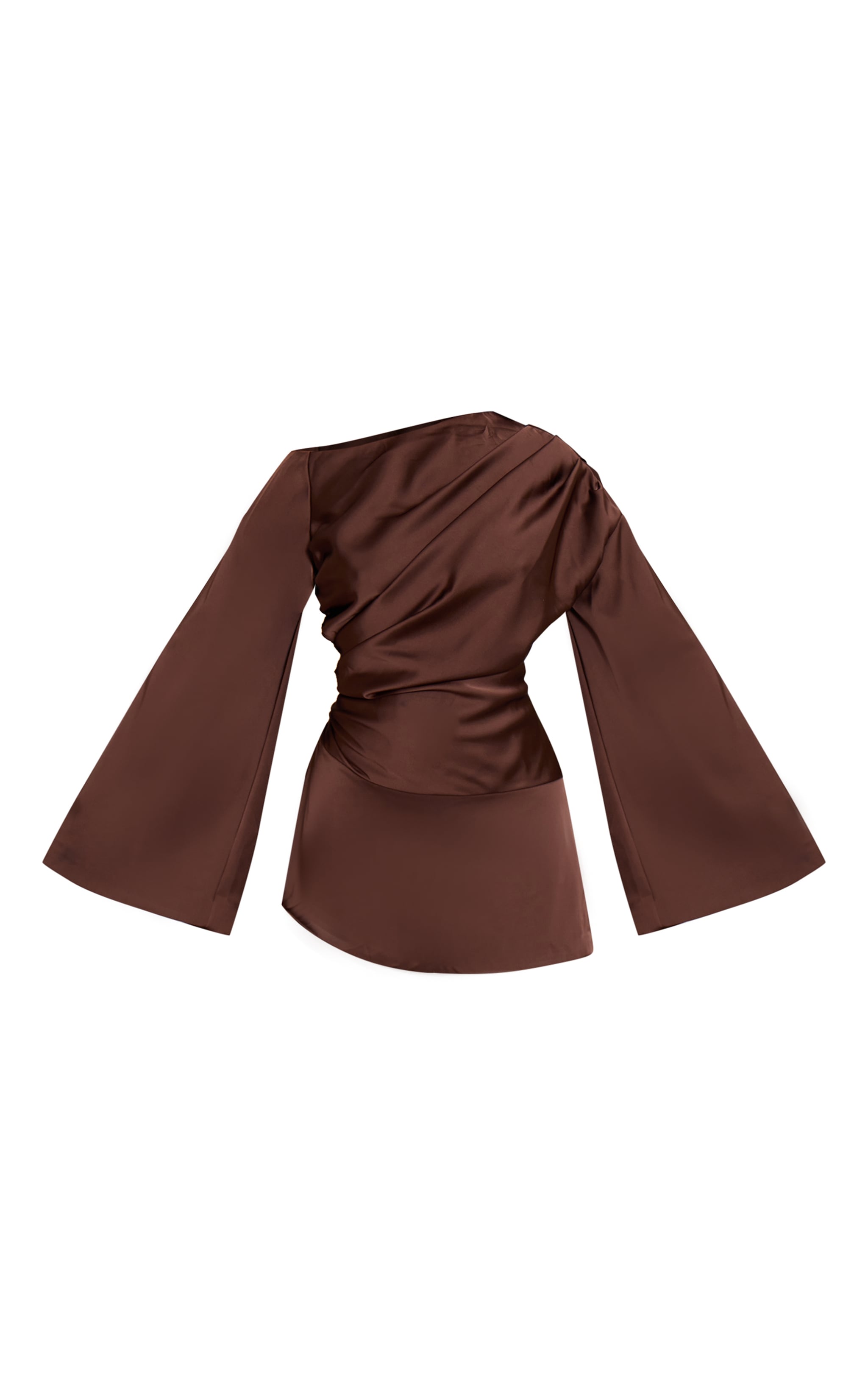 Petite Chocolate Off Shoulder Tailored Woven Mini Dress image 5