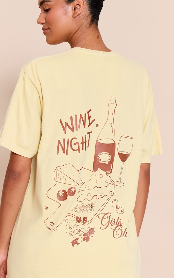 Lemon Wine Night Graphic Oversized T-shirt