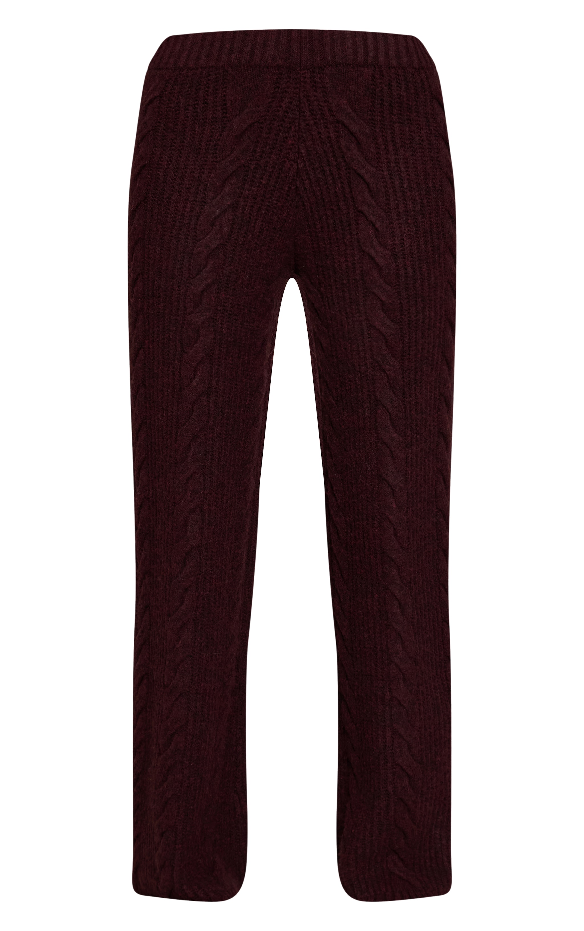 Pantalon en maille tricot torsadée prune chocolat image 5