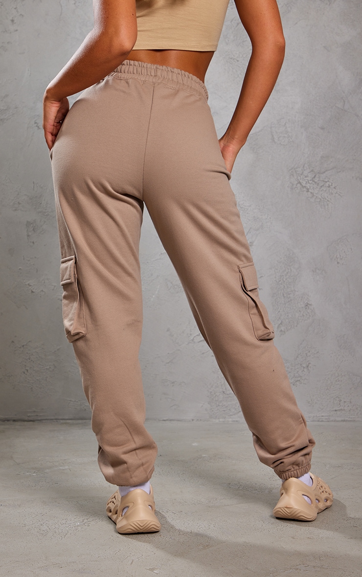 PRETTYLITTLETHING Mocha Seam Detail Cargo Joggers image 3