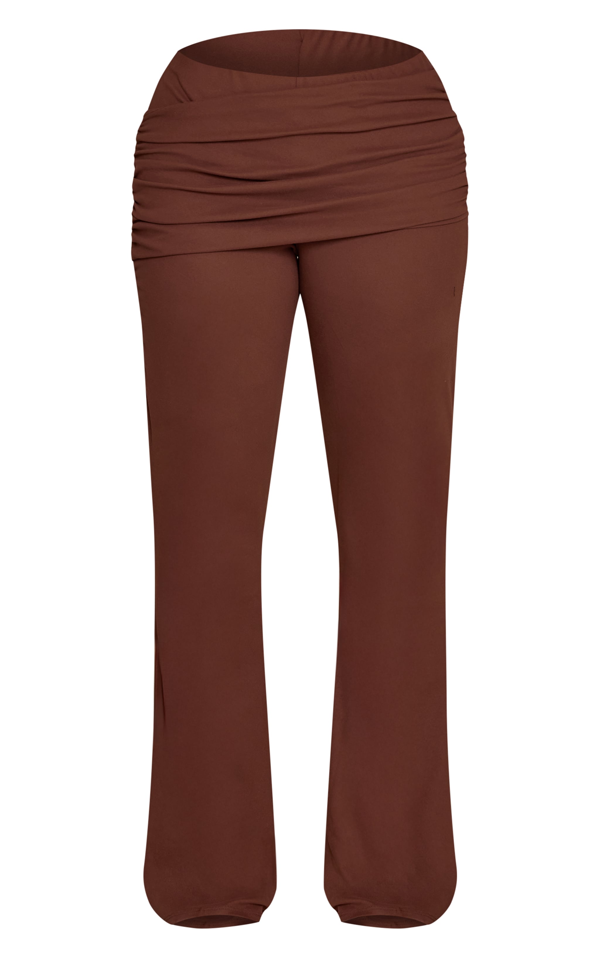 Shape Brown Soft Touch Wrap Front Trousers image 5
