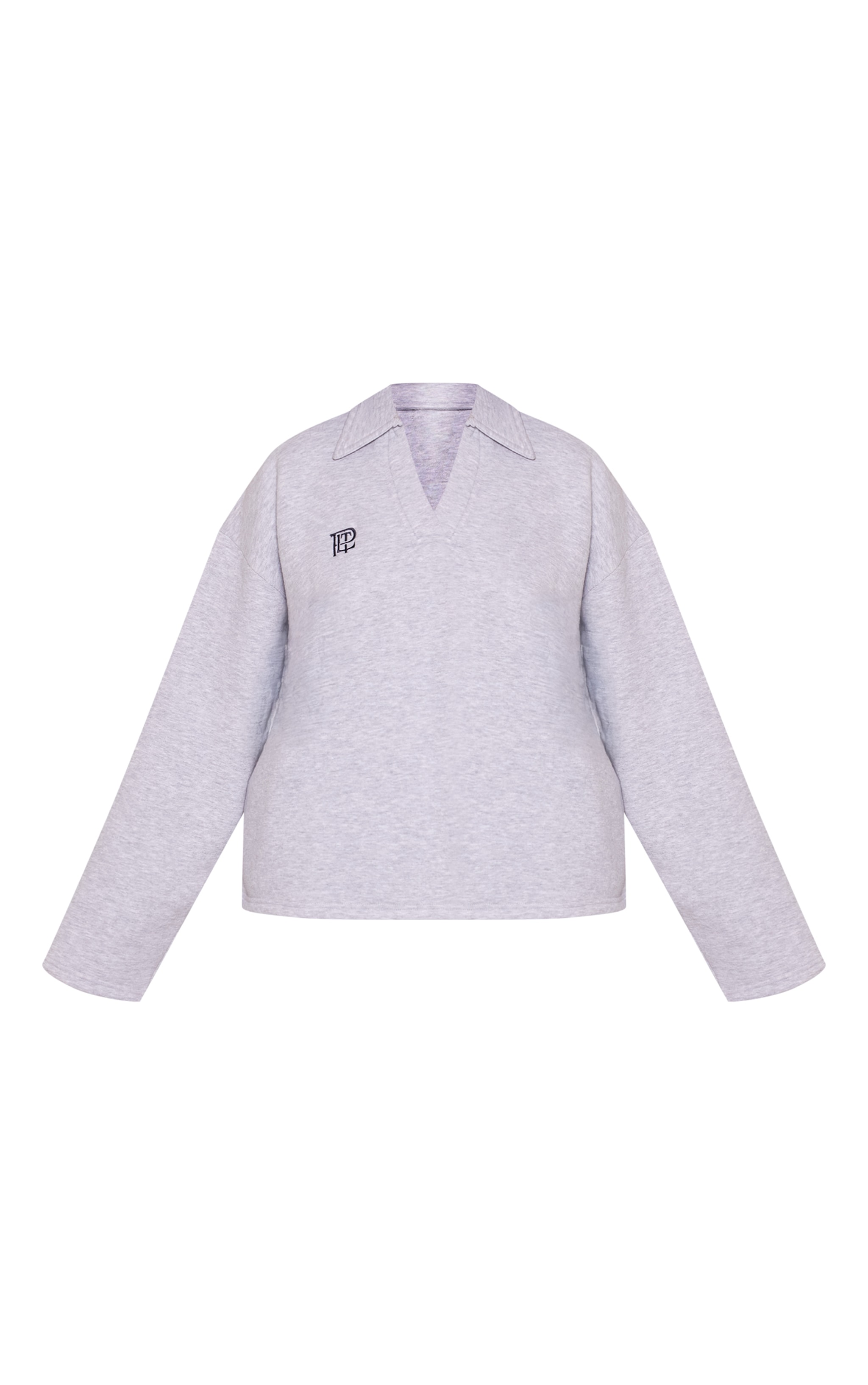 Petite Ash Grey PLT Collared Sweatshirt  image 5