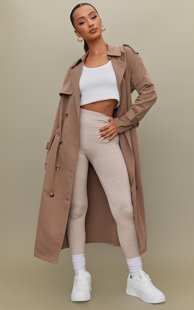 Petite Taupe Oversized Trench Coat
