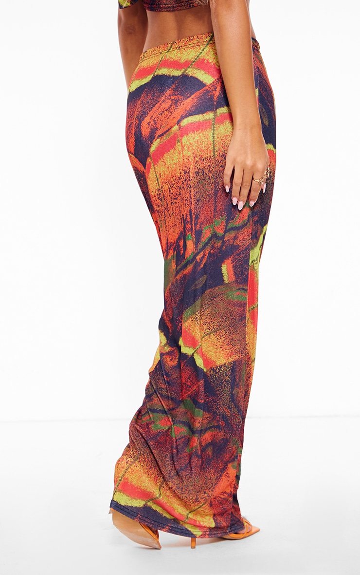 Multi Butterfly Printed Onion Skin Maxi Skirt image 3