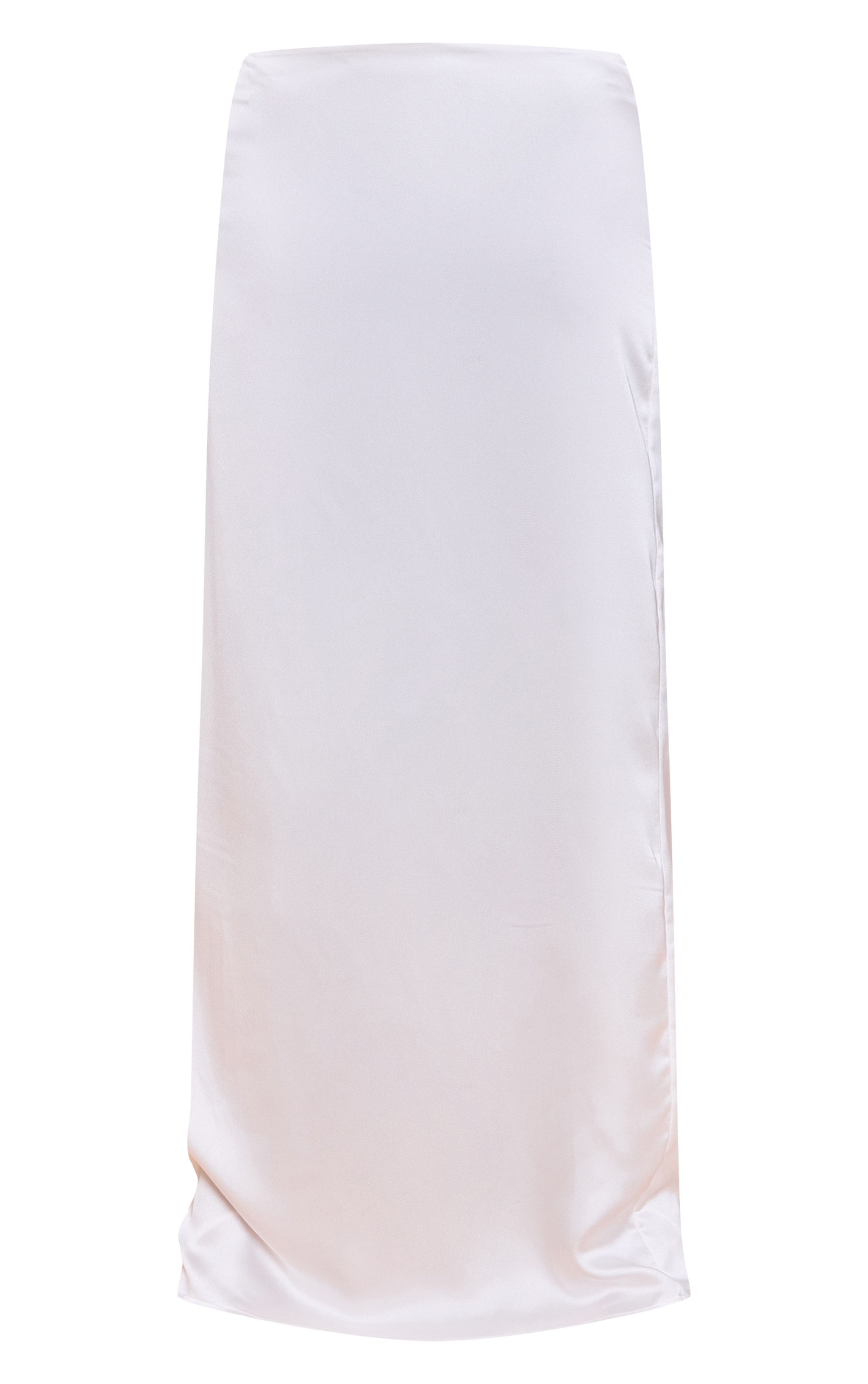 Jupe longue satinée crème à taille mi-haute image 5