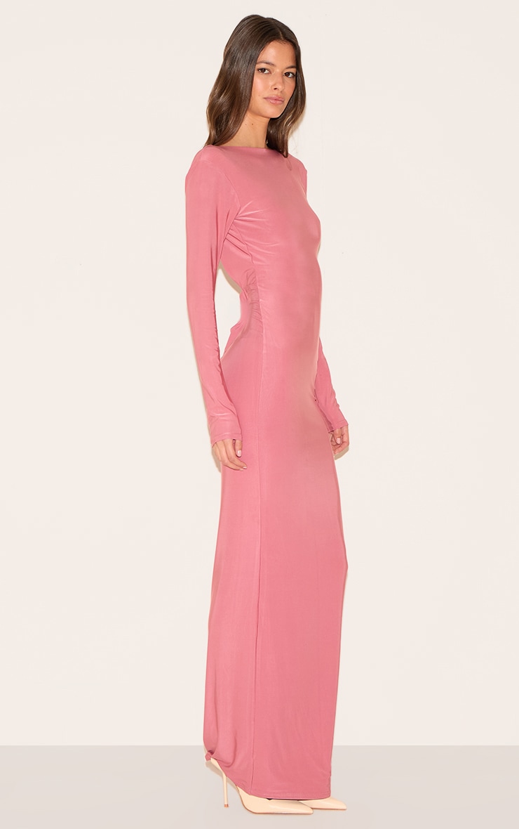  Blush Rose Double Layer Deep Back Maxi Dress image 3
