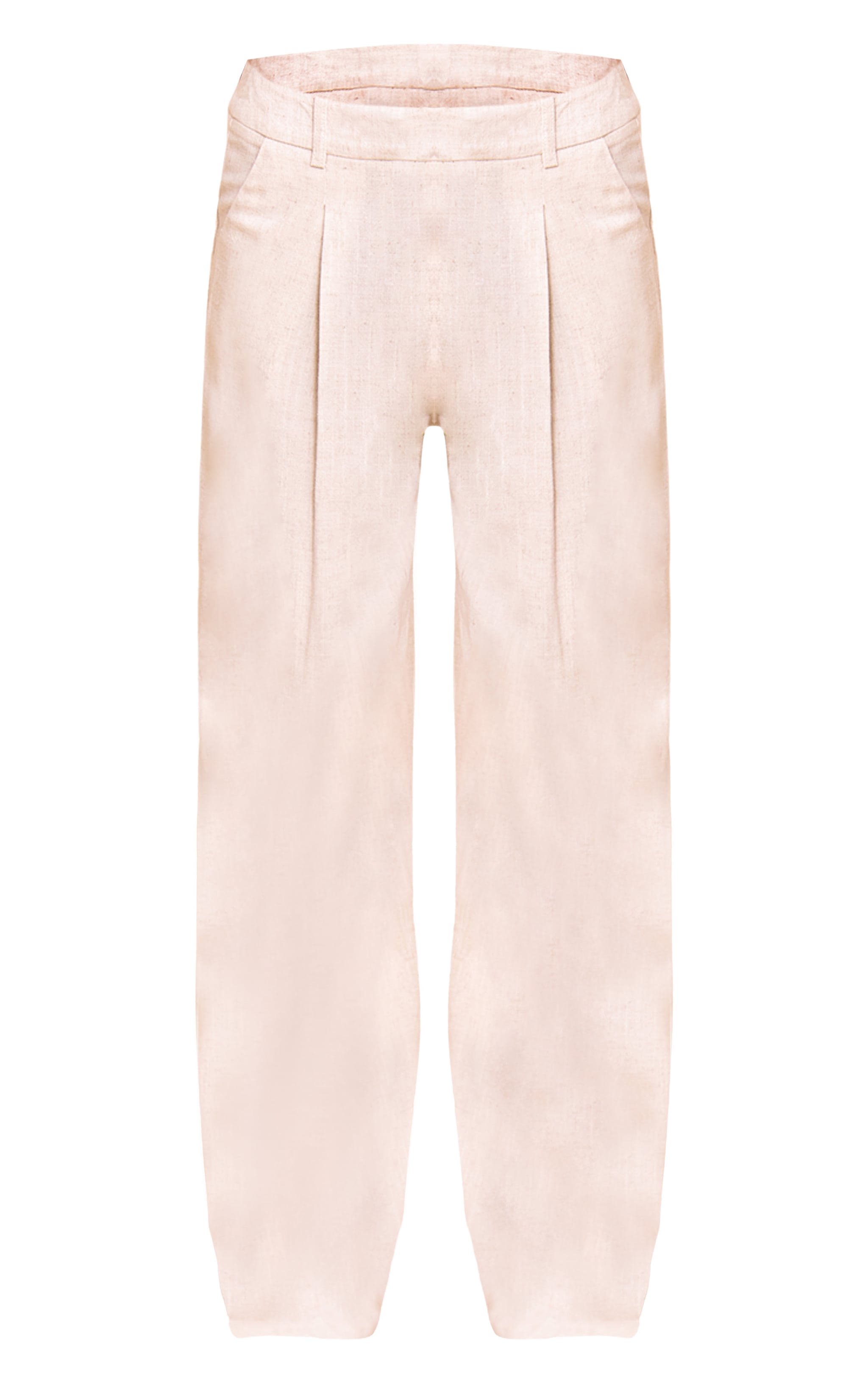 Petite Neutral Linen Pleat Pants image 5