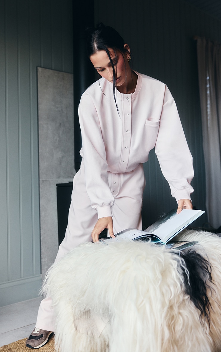 PLT Cardigan tissé rose à boutons image 3