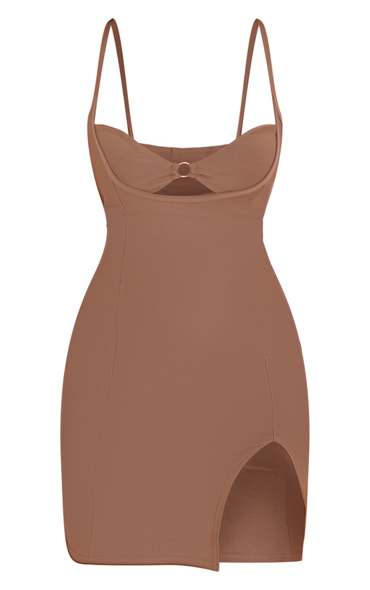 Shape Taupe Cut Out Slinky Ring Detail Strappy Bodycon Dress image 5