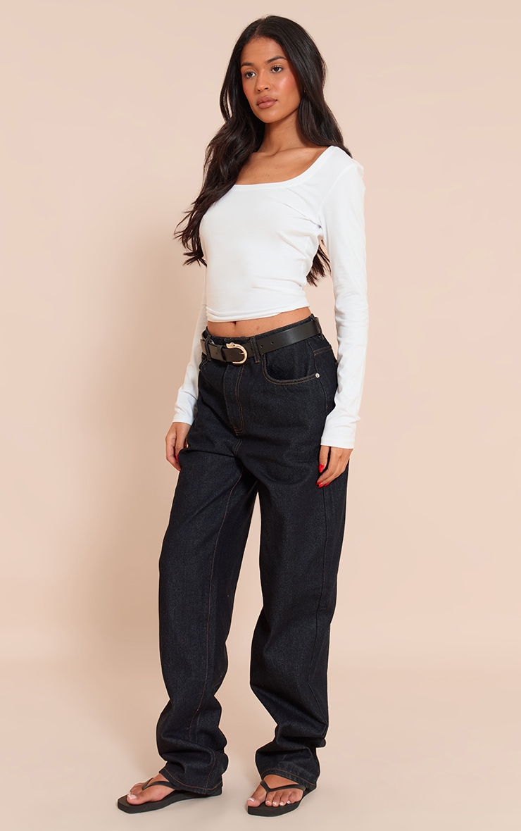 Jean Boyfriend Taille Haute Indigo Foncé Grand image 2