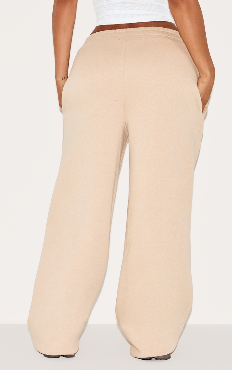 Shape Cream V Waist Pin Tuck Wide Leg Sweatpants image 3